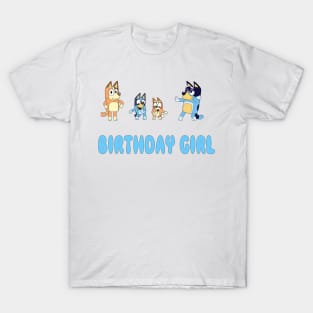 Bluey & Bingo Birthday Girl T-Shirt | Cute Birthday Party Outfit for Girls T-Shirt